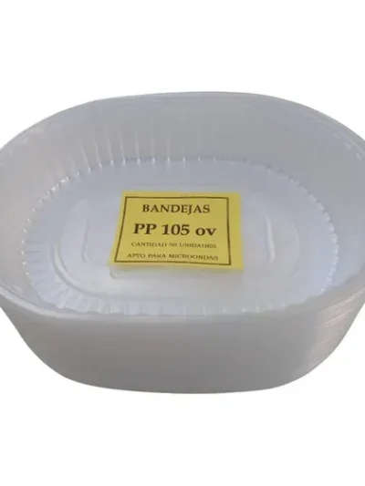 BANDEJA PLASTICA Nº 105 L OVALADA x100 B.P STANDAR "VER"