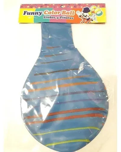 PIÑATA GLOBO GIGANTE 36" RAYADA CELESTE FUNNY