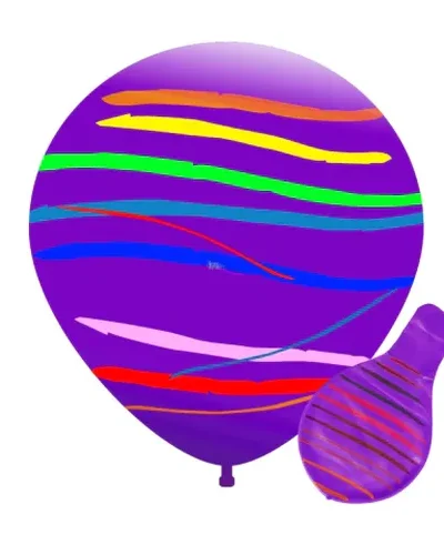 PIÑATA GLOBO GIGANTE 36" RAYADA VIOLETA FUNNY