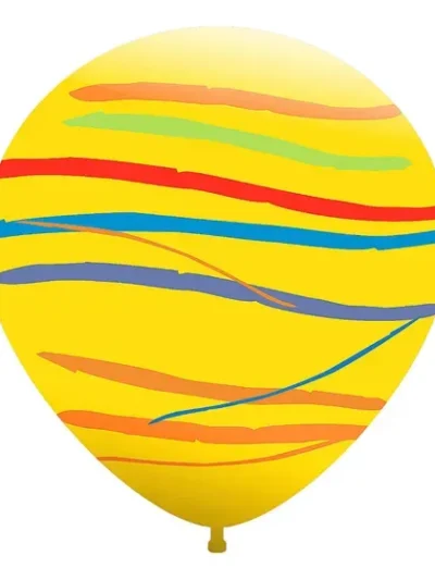 PIÑATA GLOBO SUPER 24" RAYADA AMARILLO FUNNY