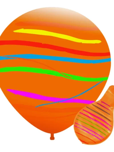 PIÑATA GLOBO SUPER 24" RAYADA NARANJA FUNNY