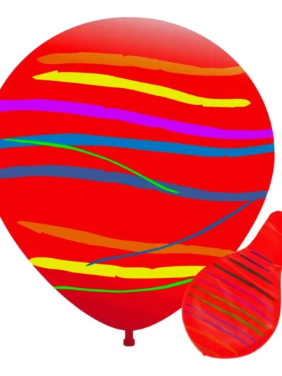 PIÑATA GLOBO SUPER 24" RAYADA ROJO FUNNY