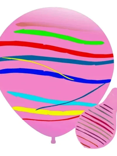 PIÑATA GLOBO SUPER 24" RAYADA ROSA FUNNY