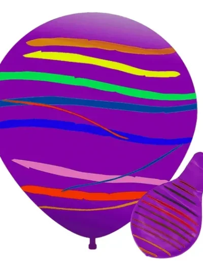 PIÑATA GLOBO SUPER 24" RAYADA VIOLETA FUNNY