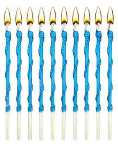 VELA FINITA TIRABUZON CON BRILLO TURQUESA 17cm