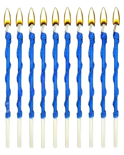 VELA FINITA TIRABUZON CON BRILLO AZUL 17cm