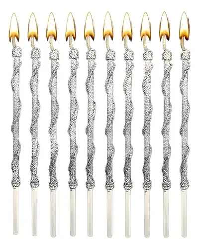 VELA FINITA TIRABUZON CON BRILLO DORADO 17cm