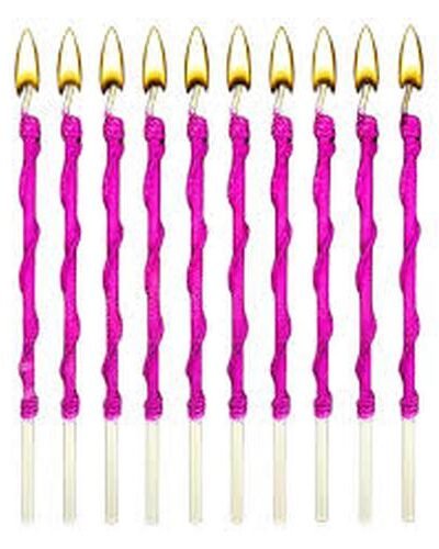 VELA FINITA TIRABUZON CON BRILLO FUCSIA 17cm