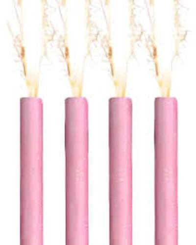 VELA BENGALA CON GIBRE PASTEL ROSA