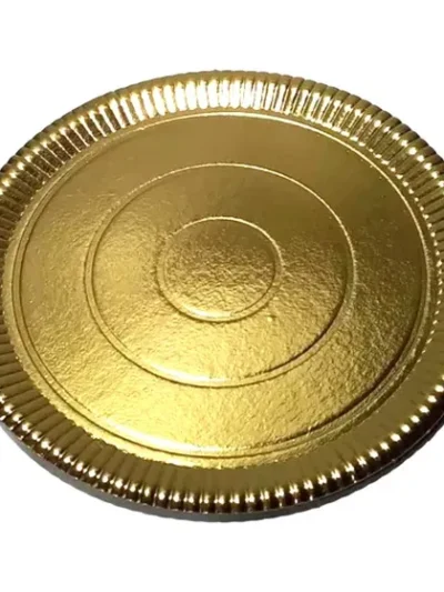 BANDEJA CARTON REDONDA DORADA 16cm . RAF 6146/6196