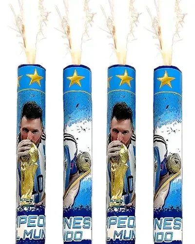 VELA BENGALA DECORADA FUTBOL ARGENTINA CAMPEON