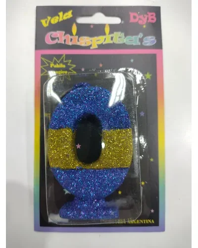 VELA NUMEROTE BLISTER CON GIBRE FUTBOL BOCA Nº0 x1