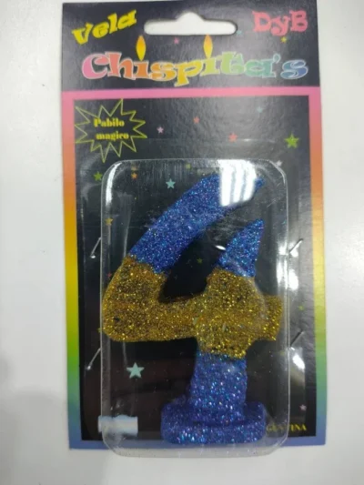 VELA NUMEROTE BLISTER CON GIBRE FUTBOL BOCA Nº4 x1
