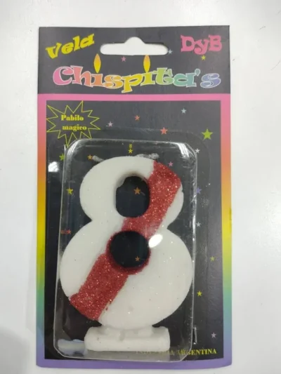 VELA NUMEROTE BLISTER CON GIBRE FUTBOL RIVER Nº8 x1