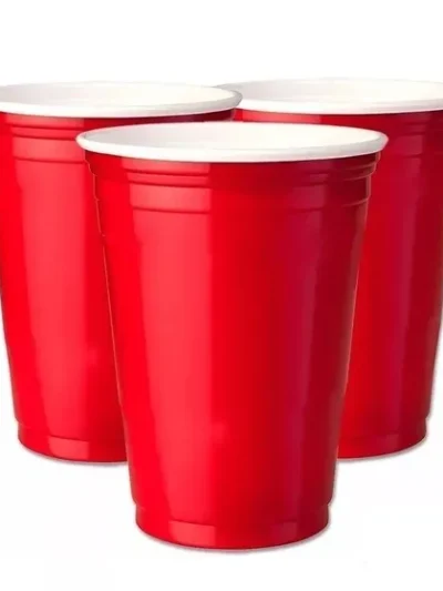 VASO AMERICANO LISO ROJO BELLA CUP 590cc x50
