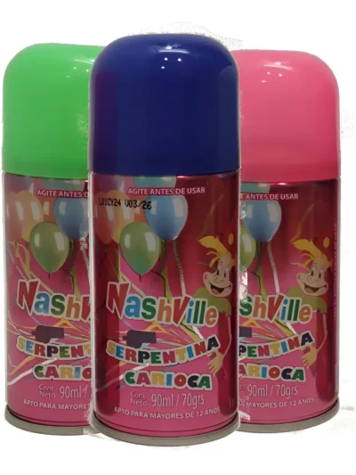 SERPENTINA EN AEROSOL NASHVILLE MULTICOLOR (70grs) x1