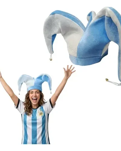 BOLSON GORRO ARLEQUIN CON CINTAS ARGENTINA JERSEY ROX x5