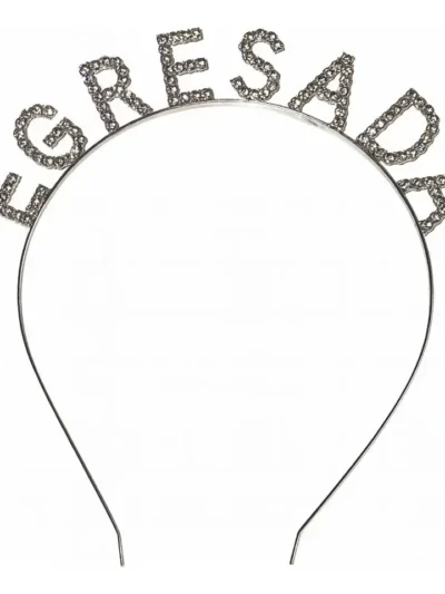 VINCHA STRASS DELUXE EGRESADA PLATEADA x1
