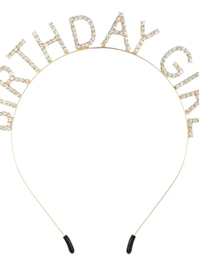 VINCHA STRASS DELUXE BIRTHDAY GIRL DORADA x1