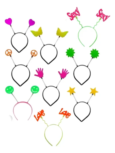 VINCHA PLASTICA FLUO SURTIDAS x4u.