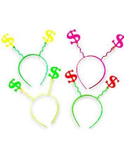 VINCHA PLASTICA FLUO SIGNO PESOS x4u.