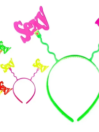 VINCHA PLASTICA FLUO SEXY x4u