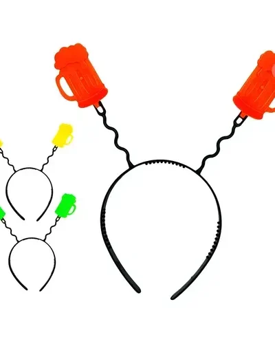 VINCHA PLASTICA FLUO CHOPP DE CERVEZA x4u.