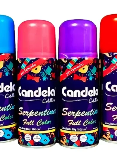 SERPENTINA EN AEROSOL IMPORTADA CANDELA FULL COLOR (100grs) x1