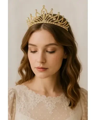 VINCHA METAL PRINCESA CON PIEDRAS (PLATA/DORADA) x1 DC434