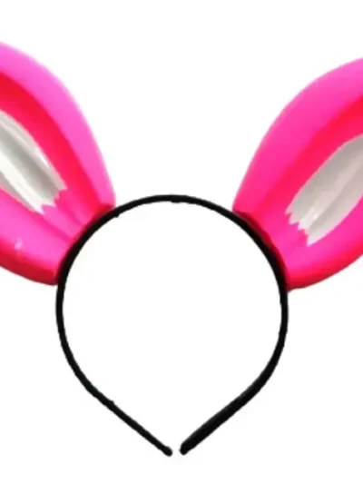 VINCHA CON OREJA CONEJA ROSA x1