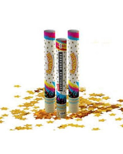 CAÑON CARIOCA BOMBUCHA LLUVIA DE ESTRELLAS METALIZADO DORADO 40cm x1