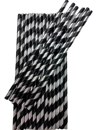 SORBETE POLIPAPEL RAYADO METAL NEGRO C/PLATEADO CBX Nº1140 20cm x25