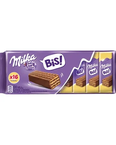 OBLEA MILKA BIS BAÑADA EN CHOCOLATE x16uni.