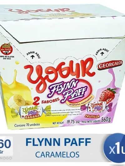 CARAMELO FLYNN PAFF YOGUR GEORGALOS x560g (BANANA-FRUTILLA) 2820