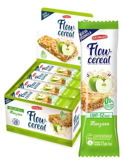 BARRITA DE CEREAL LIGHT MANZANA GEORGALOSx20uni 2005
