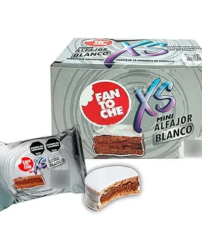 ALFAJOR XS MINI BLANCO FANTOCHE 20u x 25gr 042