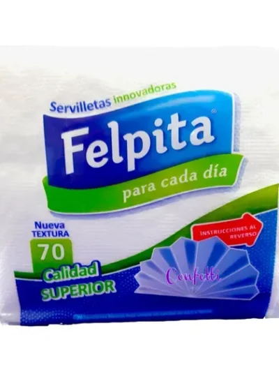 SERVILLETA FELPITA BLANCA 33x32 x70u
