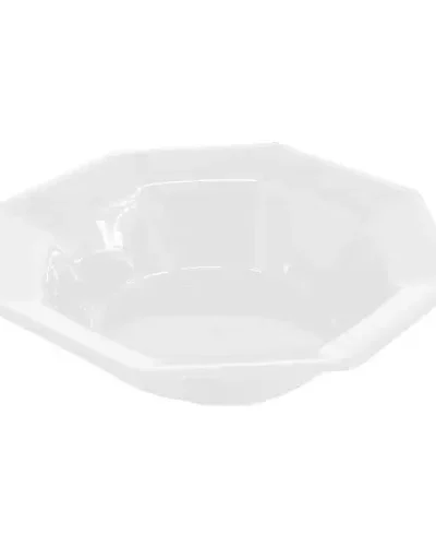 PLATO OCTOGONAL HONDO KV BLANCO x10 1015B