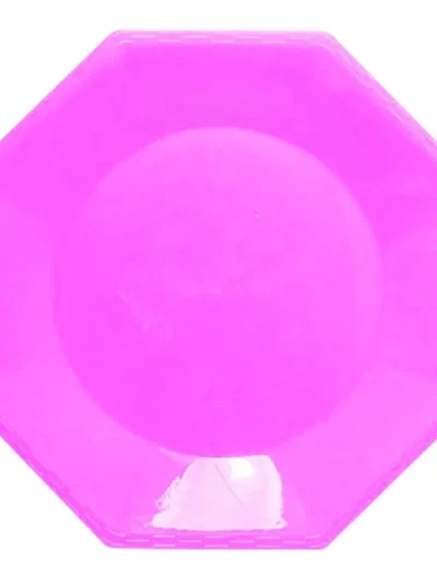 PLATO OCTOGONAL CHICO KV ROSA x10 1017RS