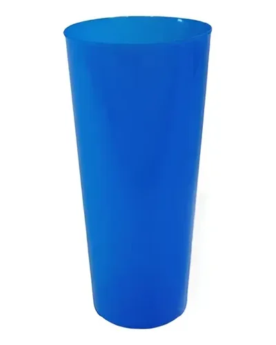 VASO TRAGO LARGO FLEXIBLE PP AZUL x10u.