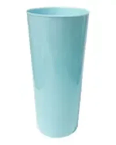 VASO TRAGO LARGO FLEXIBLE PP CELESTE PASTEL x10u.