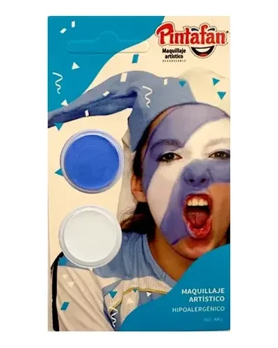 MAQUILLAJE ARTISTICO ARGENTINA CELESTE Y BLANCO x 2(13-2) PACK X3