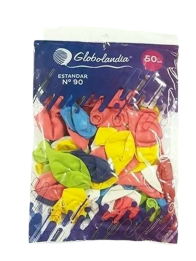 GLOBO GLOBOLANDIA LISO 10" MULTICOLOR x50