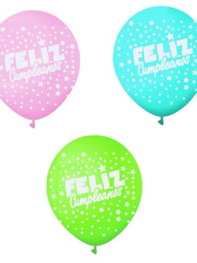GLOBO GLOBOLANDIA FELIZ CUMPLE MULTICOLOR 10" x50 150