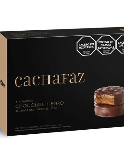 ALFAJOR CHOCOLATE NEGRO CACHAFAZ x12un