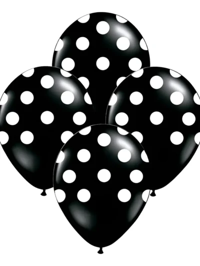 GLOBO CANDELA IMPRESO 12" LUNAR NEGRO/BLANCO x12u. 1265/4353