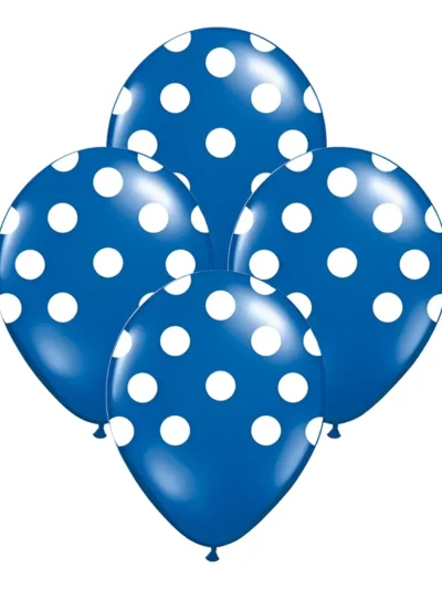 GLOBO CANDELA IMPRESO 12" LUNAR AZUL/BLANCO x12u. 1266/4708