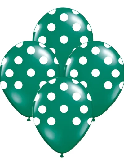 GLOBO CANDELA IMPRESO 12" LUNAR VERDE/BLANCO x12u. 4710