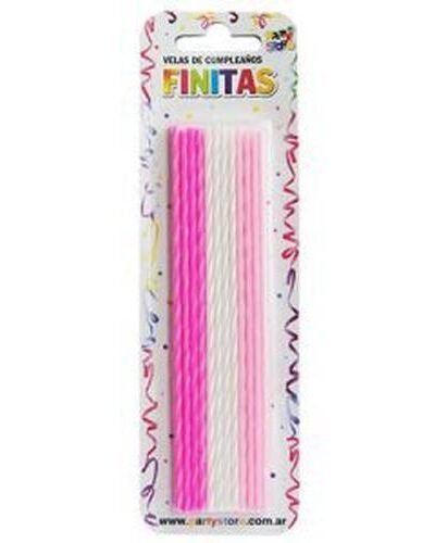 BLISTER VELA FINITA ROSA/FUCSIA/BLANCO 17 cm x24 VTSG P.S