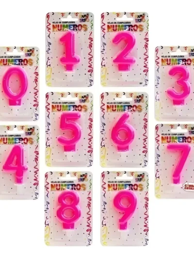BLISTER VELA NUMERO BRILLITOS ROSA Nº7 x1 VNGRS7
